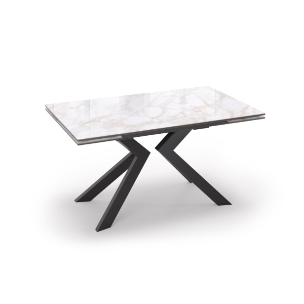 Стол PAUL 140 Bianco Gold Ceramic Lux,BK